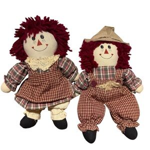 Vintage Raggedy Ann Doll & Andy By Unicorn Merchandise Corp Primitive